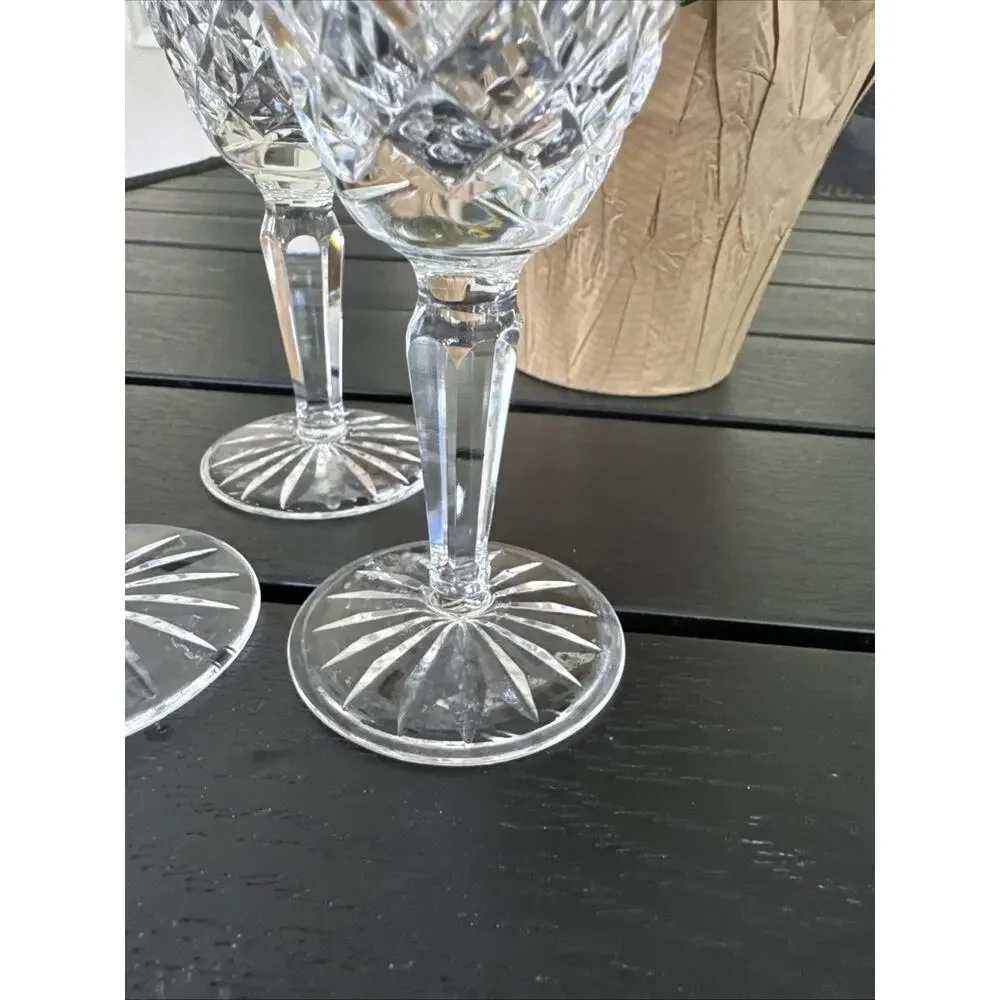 Waterford Crystal COMERAGH 5-1/4” Sherry Small Wine Goblet Glass 4oz ~ 3 Pc Set